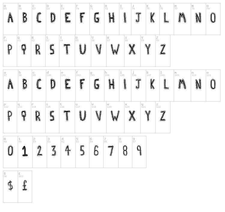 Afro House font map
